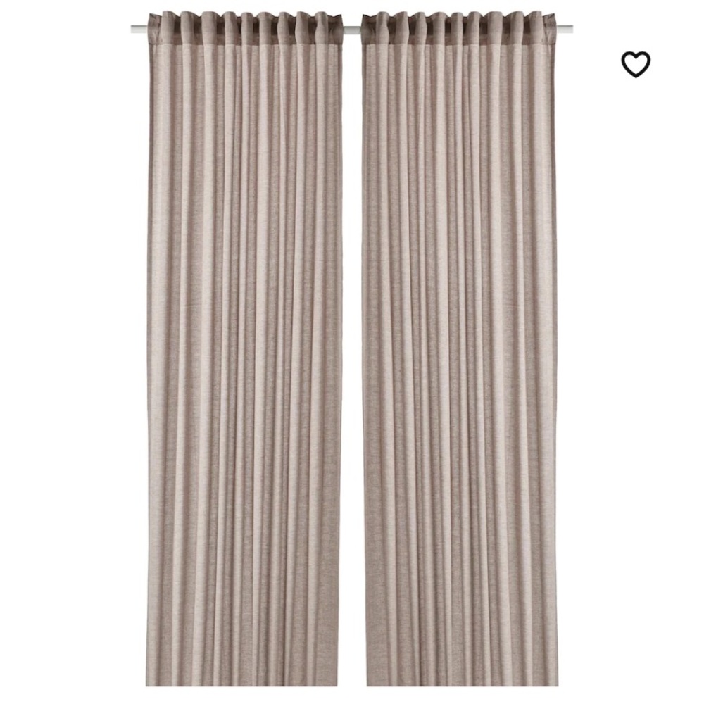 IKEA | Hannalill Curtains Light Brown | 2 Panels